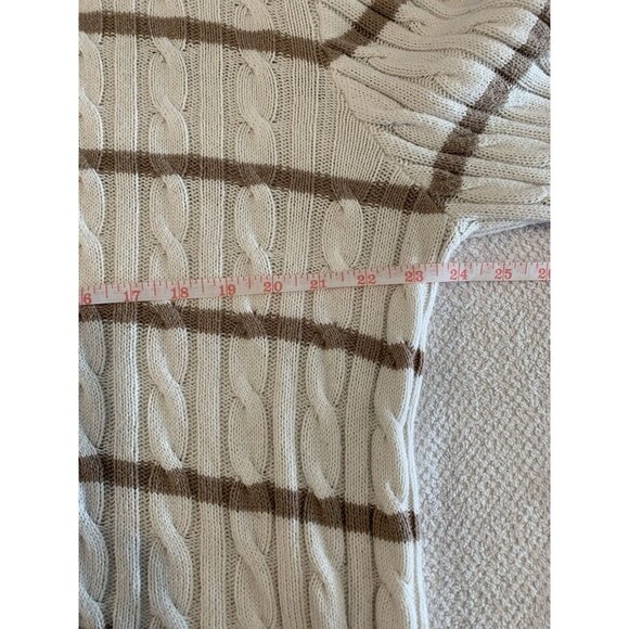 Hollister Cable Knit Quarter Zip Sweater Women’s XS Oversized Striped - Picture 4 of 8